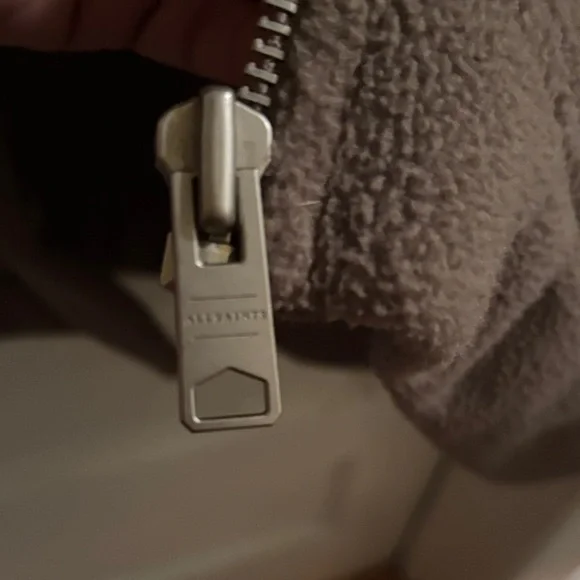 All Saints Clayton Fleece Tan Lightweight Jacket - Picture 12 of 15